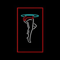 Strip Girl Leg Logo Neon Skilt