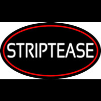 Striptease With Red Border Neon Skilt