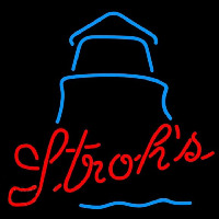 Strohs Day Lighthouse Beer Sign Neon Skilt