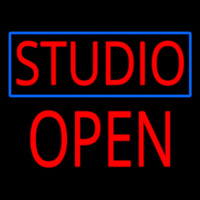 Studio Blue Border Open Block Neon Skilt