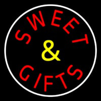 Sweets And Gifts With Border Neon Skilt