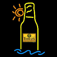 Tequiza Tropical Sun Bottle Beer Sign Neon Skilt