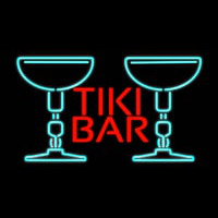 Tiki Bar with Two Martini Glasses Real Neon Glass Tube Neon Skilt