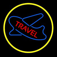 Travel With Blue Logo Neon Skilt