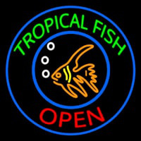 Tropical Fish Open Neon Skilt