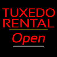 Tu edo Rental Open Yellow Line Neon Skilt