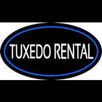 Tu edo Rental Oval Blue Neon Skilt