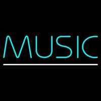 Turquoise Music White Line Neon Skilt