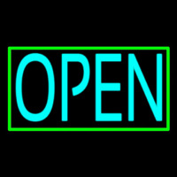 Turquoise Open Green Open Neon Skilt