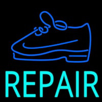 Turquoise Repair Shoe Neon Skilt