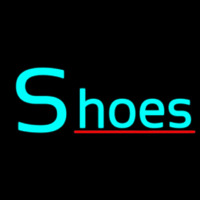 Turquoise Shoes Red Line Neon Skilt