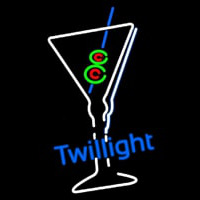 Twilight Martini Glass Bar Neon Skilt