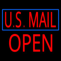 Us Mail Block Open Neon Skilt