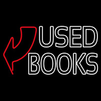 Used Books With Arrow Neon Skilt