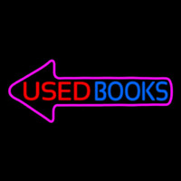 Used Books With Arrow Neon Skilt