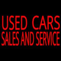 Used Cars Sales And Service Neon Skilt