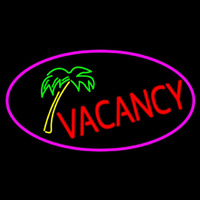 Vacancy Tree With Pink Border Neon Skilt