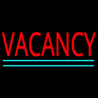 Vacancy With Double Line Neon Skilt