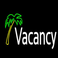 Vacancy With Tree Neon Skilt