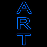 Vertical Blue Double Stroke Art Neon Skilt