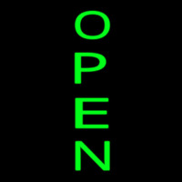 Vertical Green Open Neon Skilt