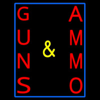 Vertical Guns And Ammo Neon Skilt