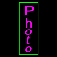 Vertical Photo Green Border Neon Skilt