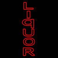 Vertical Red Liquor Neon Skilt