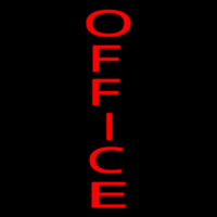 Vertical Red Office Neon Skilt