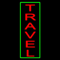 Vertical Red Travel Green Border Neon Skilt