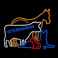 Vet Horse Cow Logo Neon Skilt