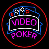 Video Poker 1 Neon Skilt