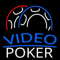 Video Poker Neon Skilt