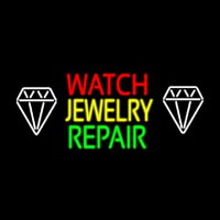 Watch Jewelry Repair With White Logo Neon Skilt