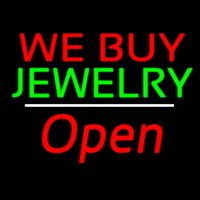 We Buy Jewelry Block Open White Line Neon Skilt