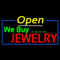 We Buy Jewelry Open Neon Skilt