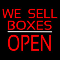 We Sell Bo es Block Open White Line Neon Skilt