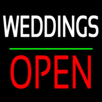 Weddings Block Red Open Green Line Neon Skilt