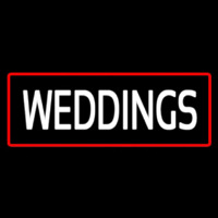 Weddings Rectangle Red Neon Skilt