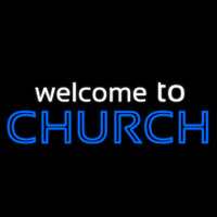 Welcome To Church Neon Skilt