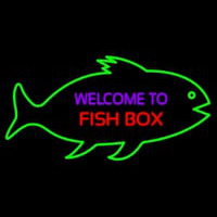 Welcome To Fish Bo  With Green Bo  Neon Skilt