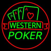 Western Poker 2 Neon Skilt