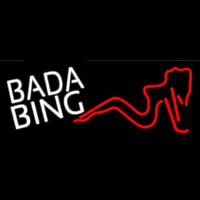 White Bada Bing Girl Neon Skilt