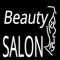 White Beauty Salon With Girl Neon Skilt