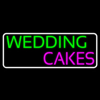 White Border Wedding Cakes Neon Skilt