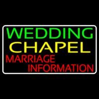 White Border Wedding Chapel Marriage Information Neon Skilt