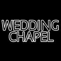 White Double Stroke Wedding Chapel Neon Skilt