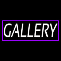 White Gallery With Border Neon Skilt