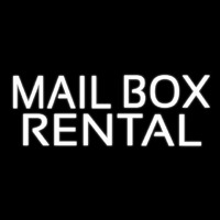 White Mail Bo  Rental Neon Skilt