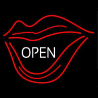 White Open Neon Skilt